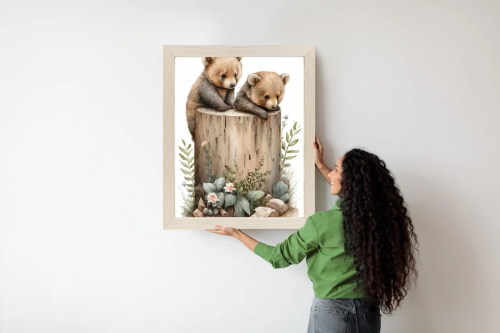 Plakat Ilustracja Z Niedźwiadkami