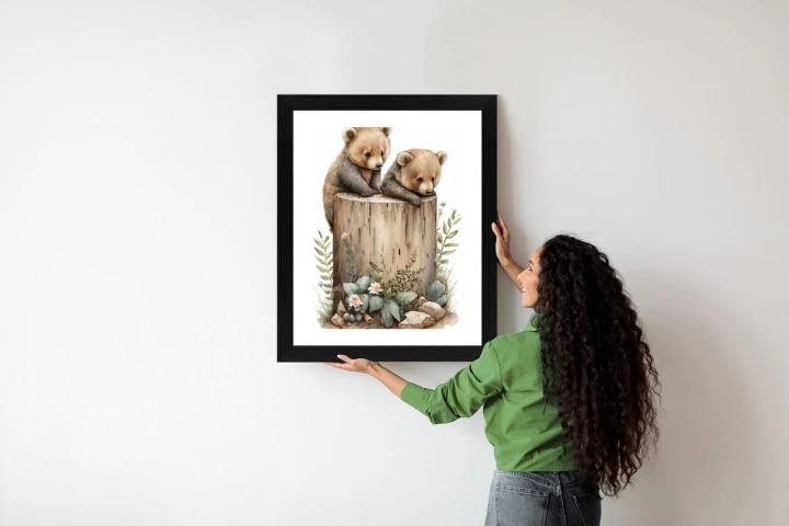 Plakat Ilustracja Z Niedźwiadkami