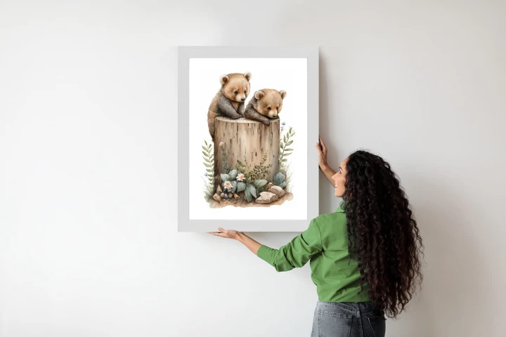 Plakat Ilustracja Z Niedźwiadkami