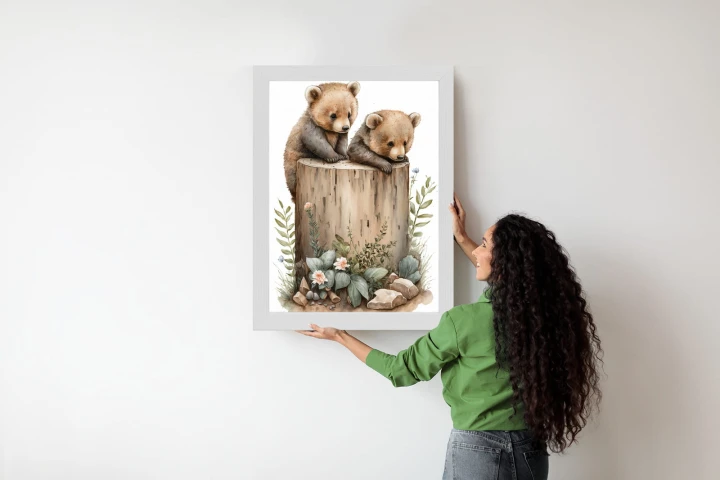Plakat Ilustracja Z Niedźwiadkami
