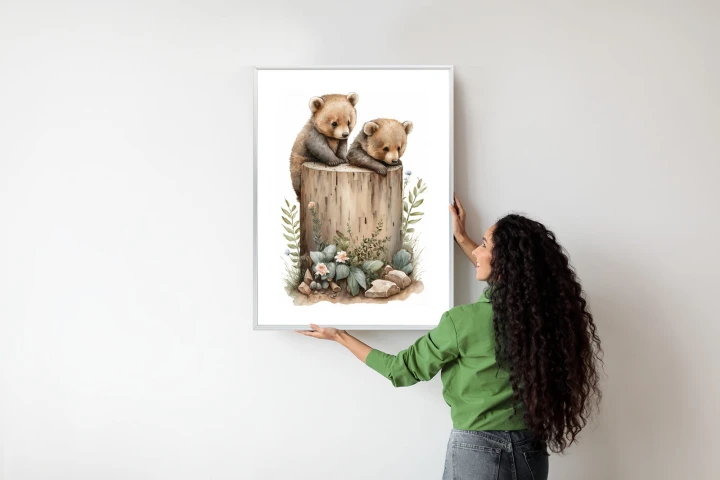 Plakat Ilustracja Z Niedźwiadkami