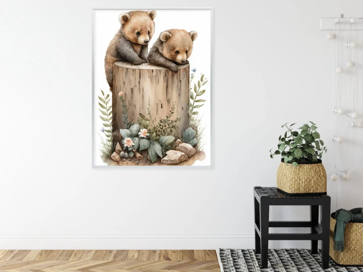 Plakat Ilustracja Z Niedźwiadkami