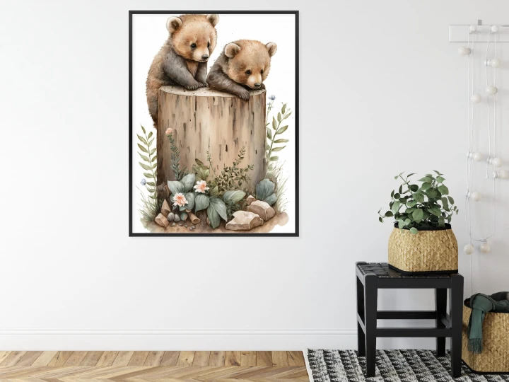 Plakat Ilustracja Z Niedźwiadkami