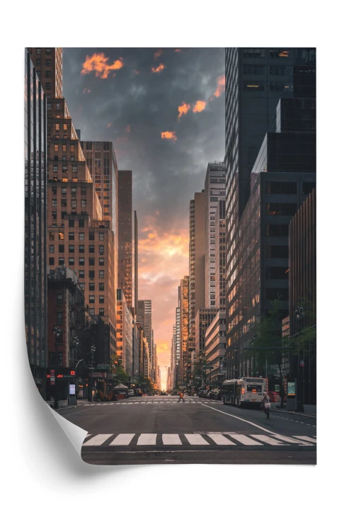 Plakat Nowojorska Ulica O Wschodzie Słońca