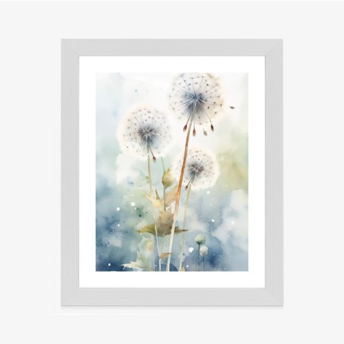 Plakat Trzy Mniszki Lekarskie Na Akwarelowym Tle