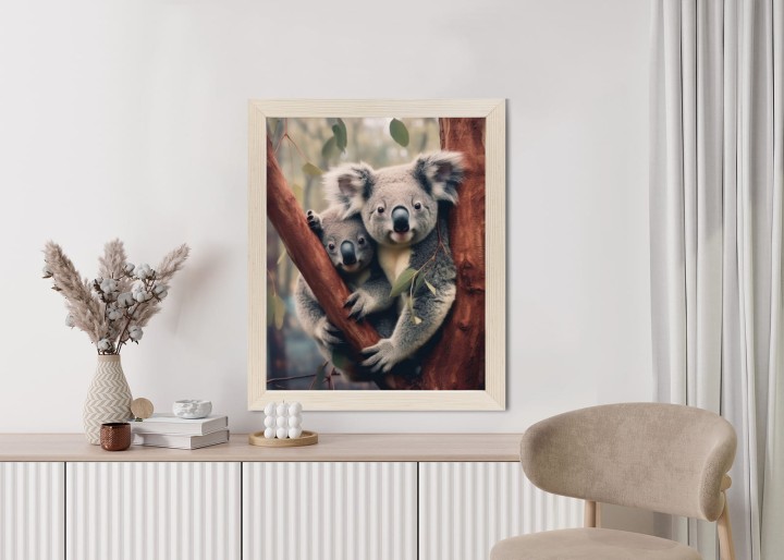 Plakat Dwa Misie Koala Na Gałęzi