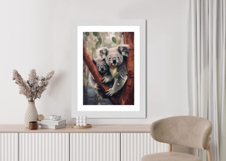 Plakat Dwa Misie Koala Na Gałęzi