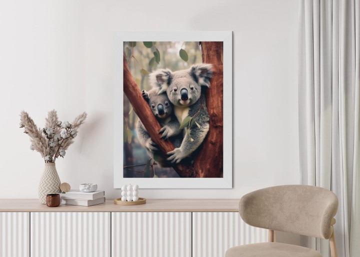 Plakat Dwa Misie Koala Na Gałęzi