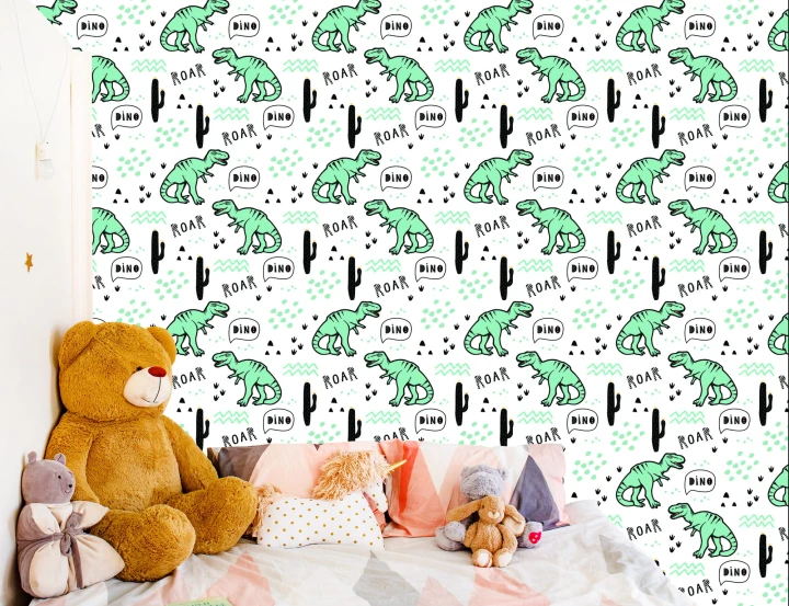 Tapeta W Dinozaury, Kaktusy, Do Pokoju Dziecka