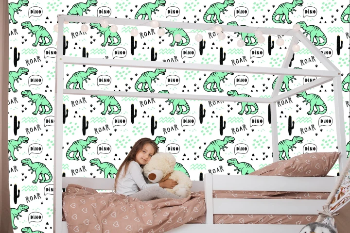 Tapeta W Dinozaury, Kaktusy, Do Pokoju Dziecka