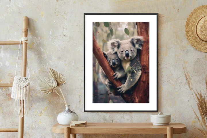Plakat Dwa Misie Koala Na Gałęzi