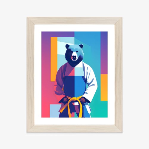Plakat Miś W Ubraniu Karate