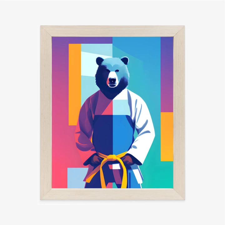 Plakat Miś W Ubraniu Karate