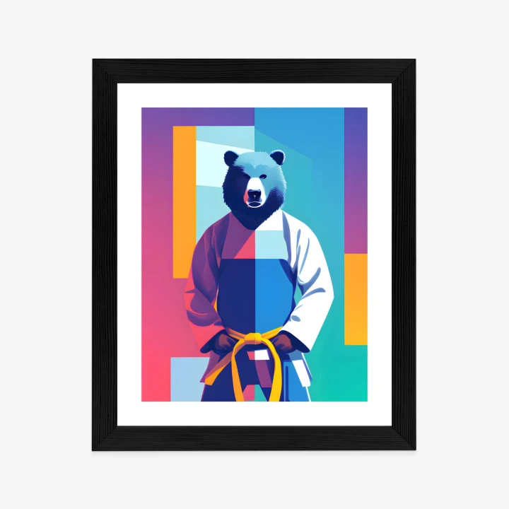 Plakat Miś W Ubraniu Karate