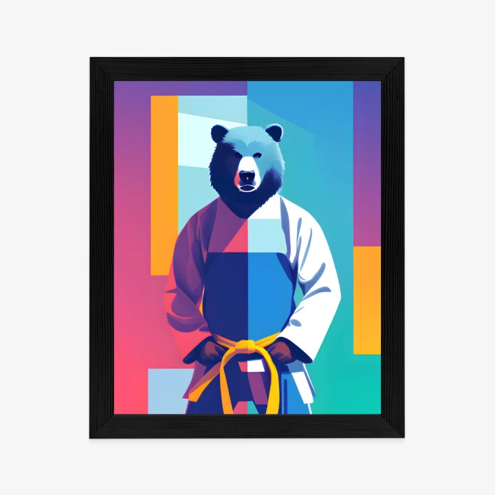 Plakat Miś W Ubraniu Karate