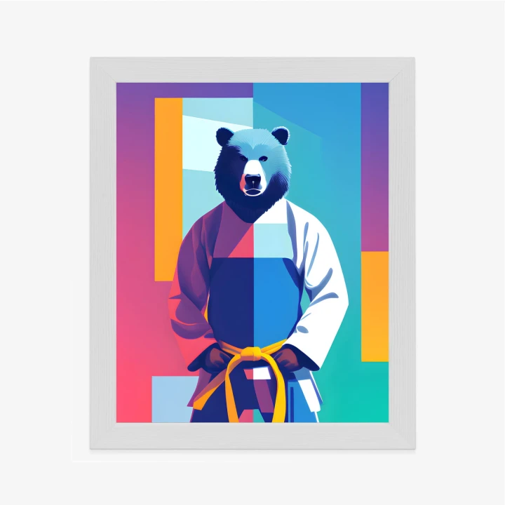 Plakat Miś W Ubraniu Karate