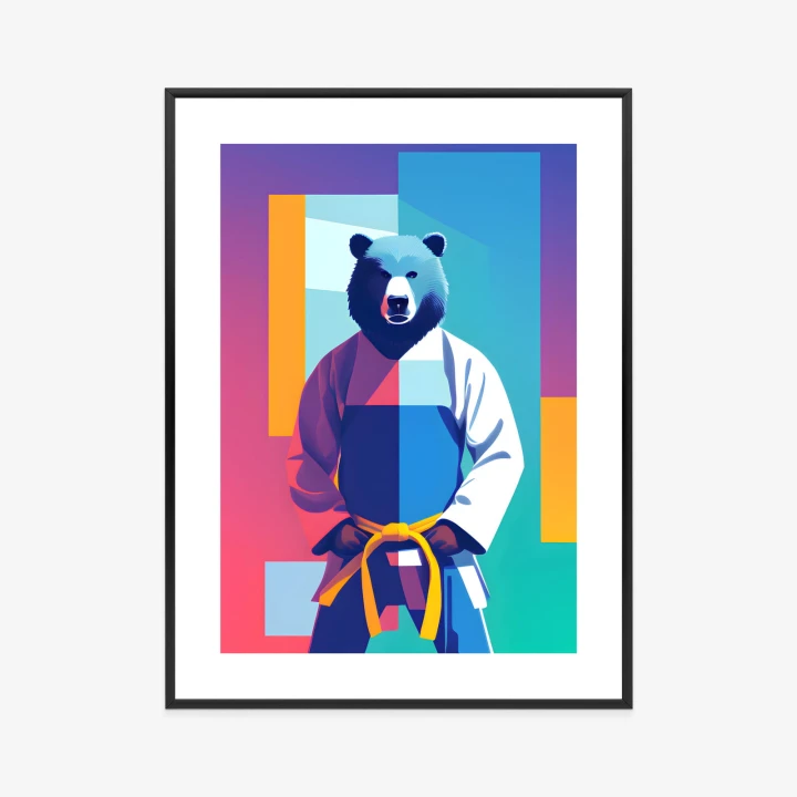 Plakat Miś W Ubraniu Karate
