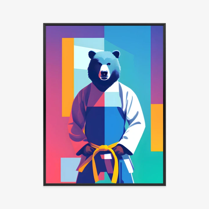 Plakat Miś W Ubraniu Karate