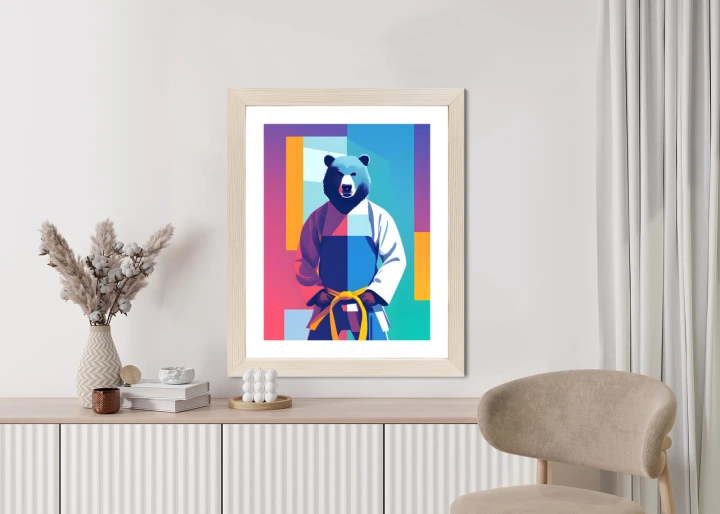 Plakat Miś W Ubraniu Karate