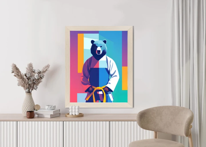 Plakat Miś W Ubraniu Karate