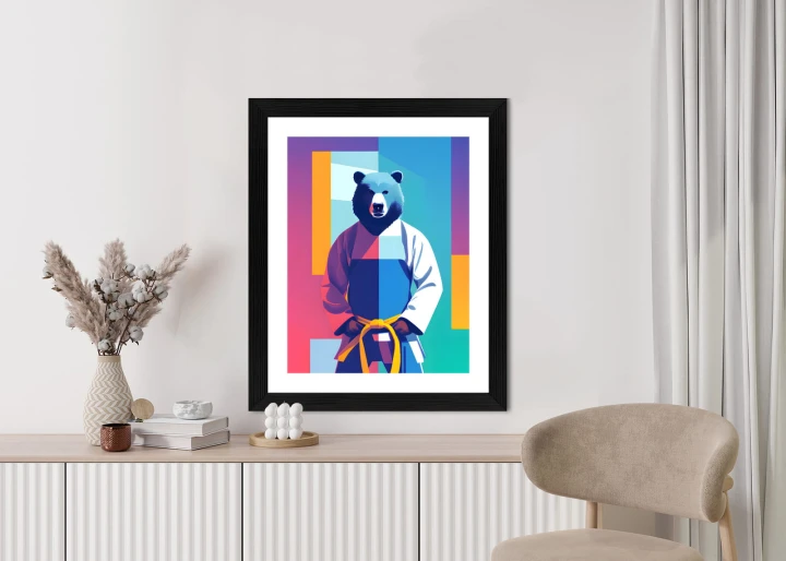 Plakat Miś W Ubraniu Karate