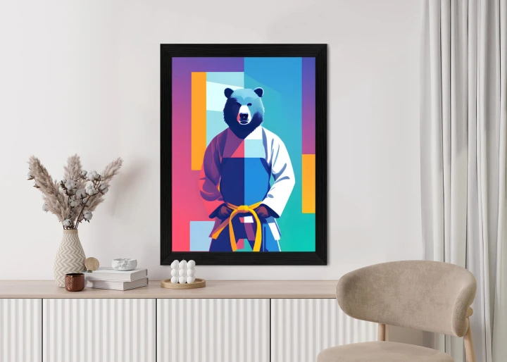 Plakat Miś W Ubraniu Karate