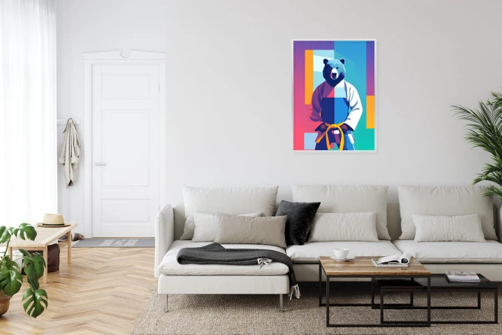 Plakat Miś W Ubraniu Karate