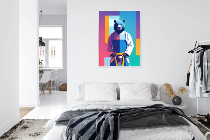 Plakat Miś W Ubraniu Karate