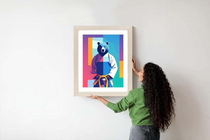Plakat Miś W Ubraniu Karate
