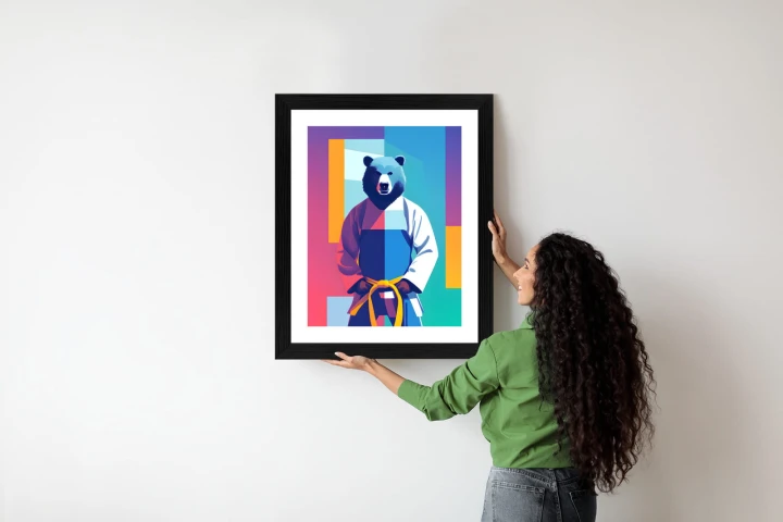 Plakat Miś W Ubraniu Karate