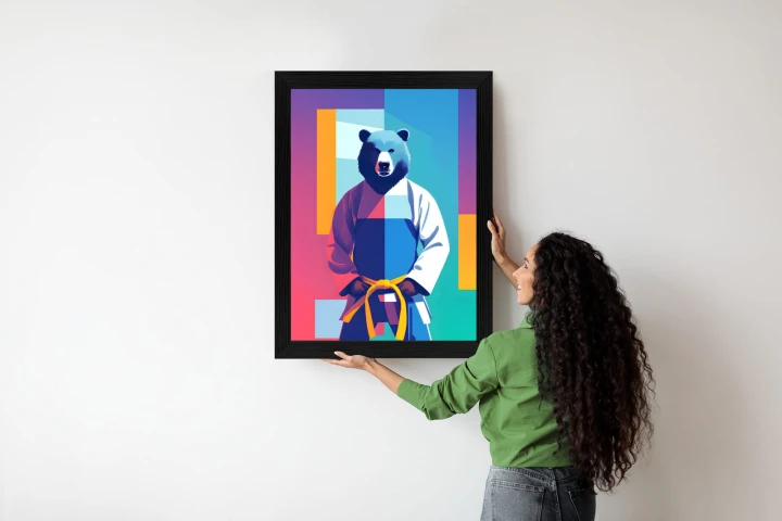 Plakat Miś W Ubraniu Karate