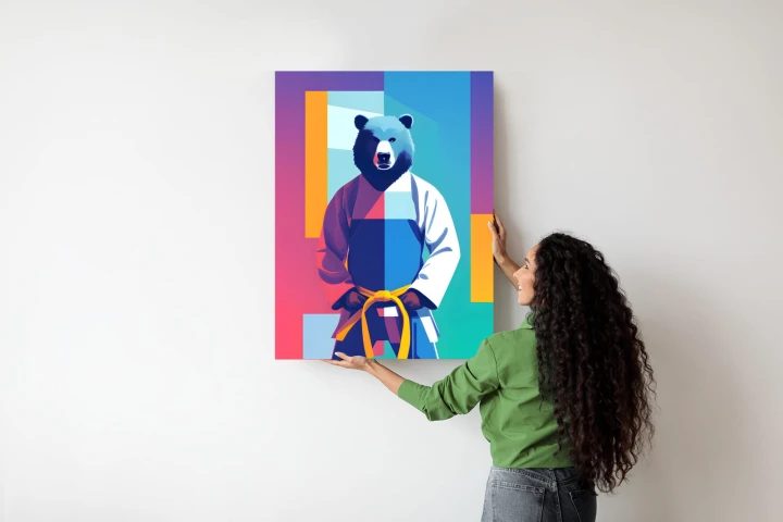 Plakat Miś W Ubraniu Karate