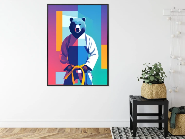 Plakat Miś W Ubraniu Karate