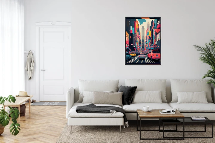 Plakat Kolorowe Auta Na Ulicy Nowego Jorku Abstrakcja