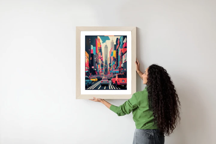 Plakat Kolorowe Auta Na Ulicy Nowego Jorku Abstrakcja