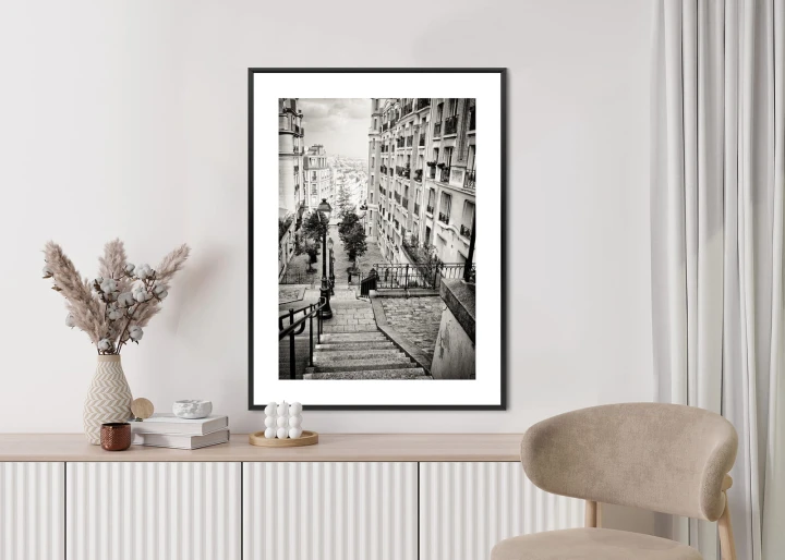 Plakat Niesamowite Ulice Paryża - Fotografia Czarno-Biała