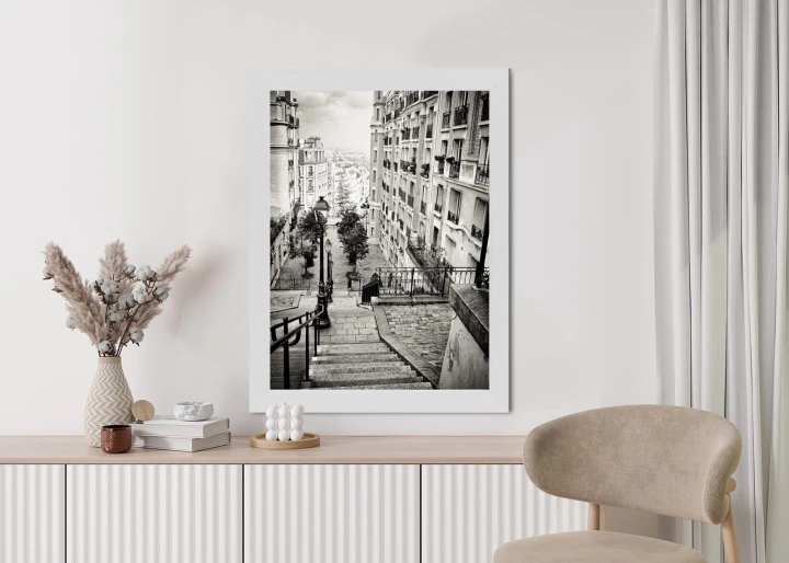 Plakat Niesamowite Ulice Paryża - Fotografia Czarno-Biała