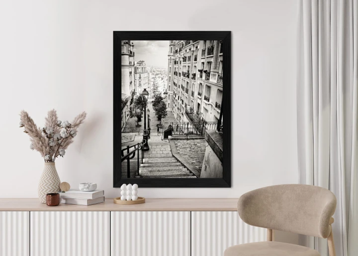 Plakat Niesamowite Ulice Paryża - Fotografia Czarno-Biała