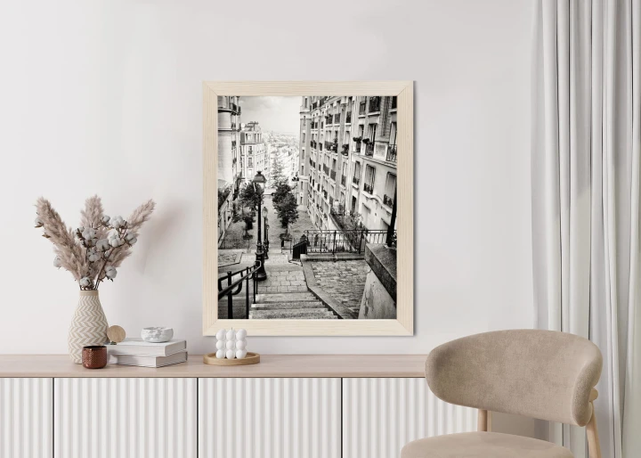 Plakat Niesamowite Ulice Paryża - Fotografia Czarno-Biała