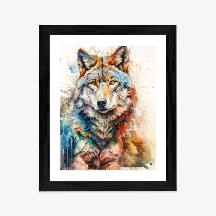 Plakat Wielokolorowy Wilk Portret