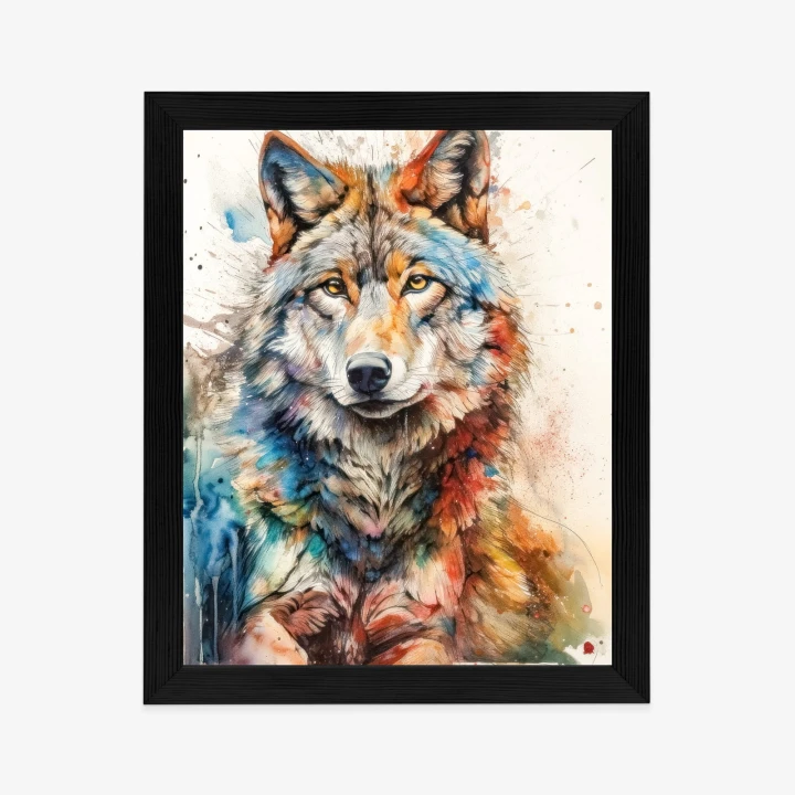 Plakat Wielokolorowy Wilk Portret