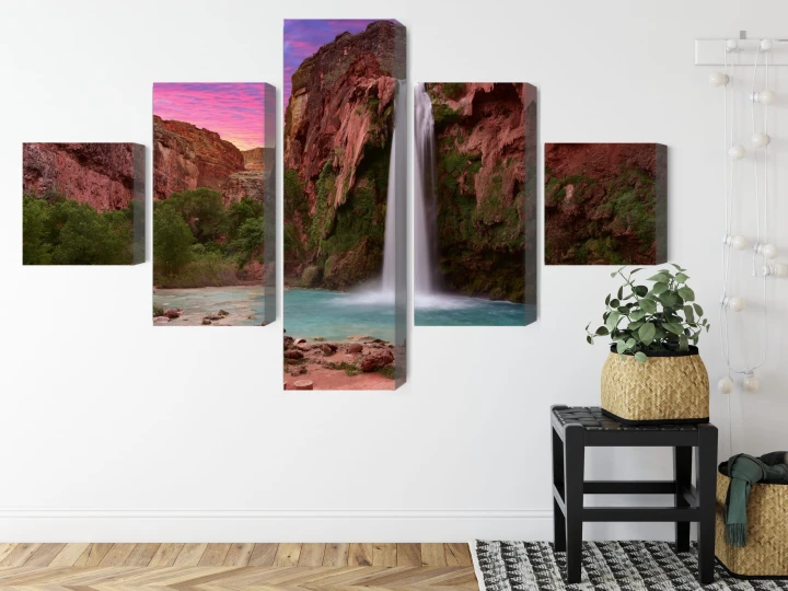Obraz Wieloczęściowy Wodospady Havasupai