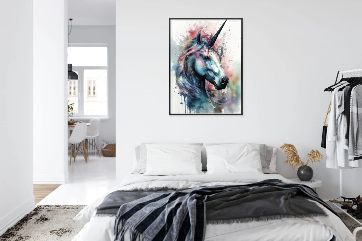 Plakat Pastelowa Akwarela Z Jednorożcem