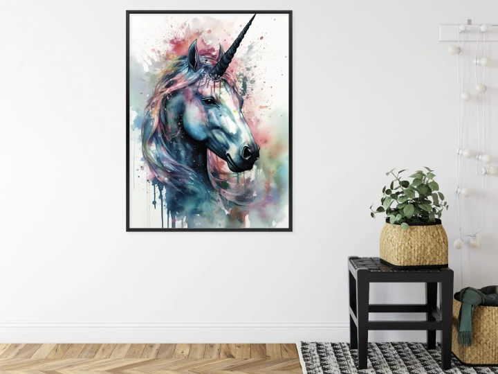 Plakat Pastelowa Akwarela Z Jednorożcem