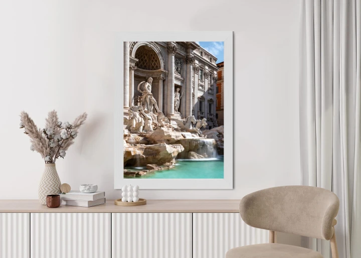 Plakat Fontanna Di Trevi Z Turkusową Wodą