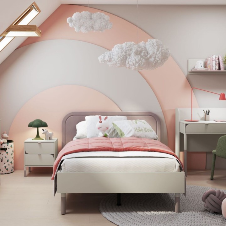 Łóżko Harmony kaszmir trufla w pokoju dziewczynki przytulna strefa snu