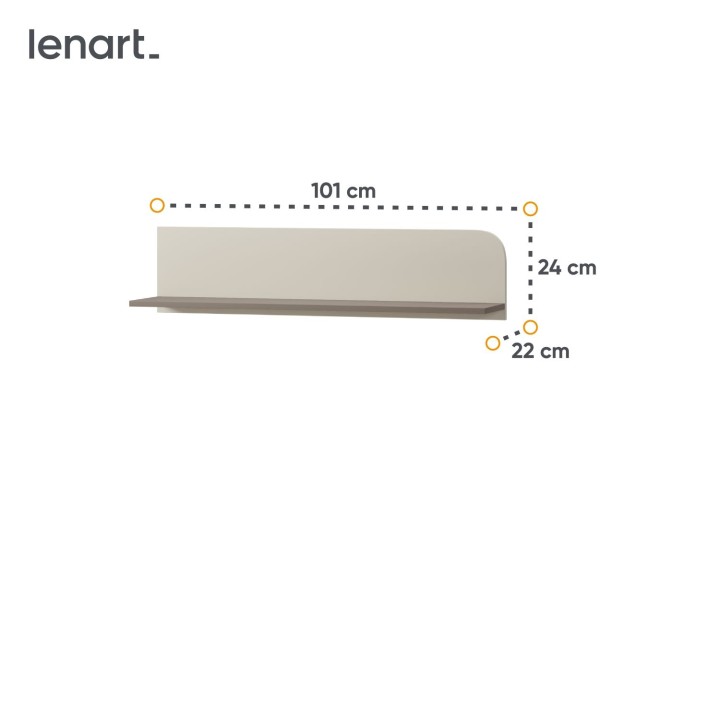 Minimalistyczna półka ścienna Harmony kaszmir
