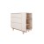 Komoda Basic biała z trzema szufladami i bocznym regałem