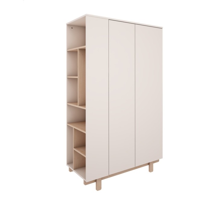 Biała szafa z regałem Basic
