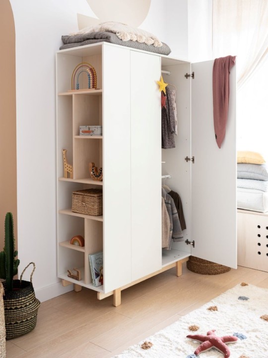 Szafa Basic biała 2-drzwiowa z otwartym bokiem z półkami